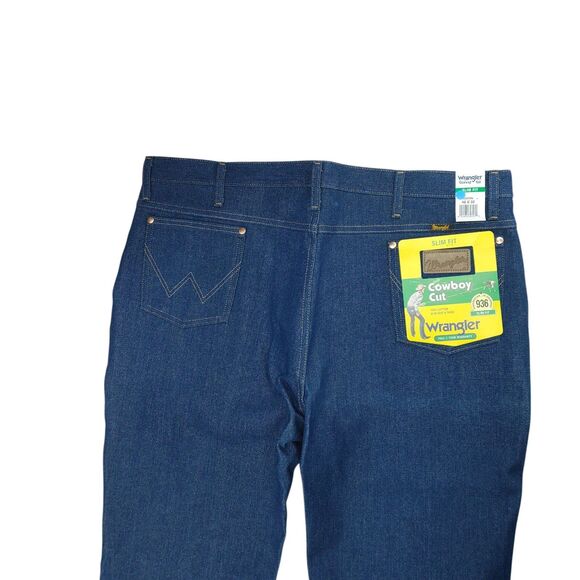 NWT Wrangler 936DEN Cowboy Cut Slim Fit Denim Jeans Men's 42x32 Fit Over Boots - Picture 4 of 10